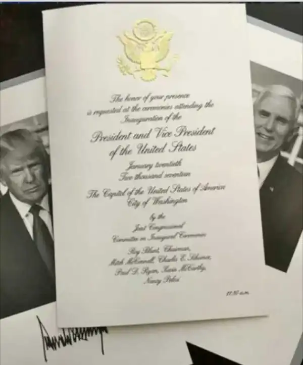 See Donald Trump’s Inauguration Invitation Card
